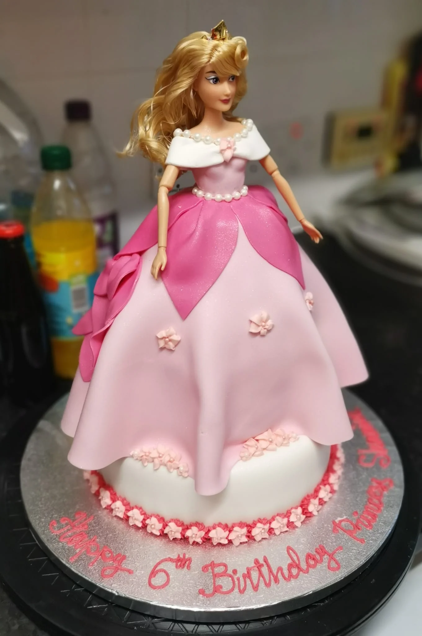 Birthday Princess Cake (8 inch diameter at base, tapered, feeds 12-20)