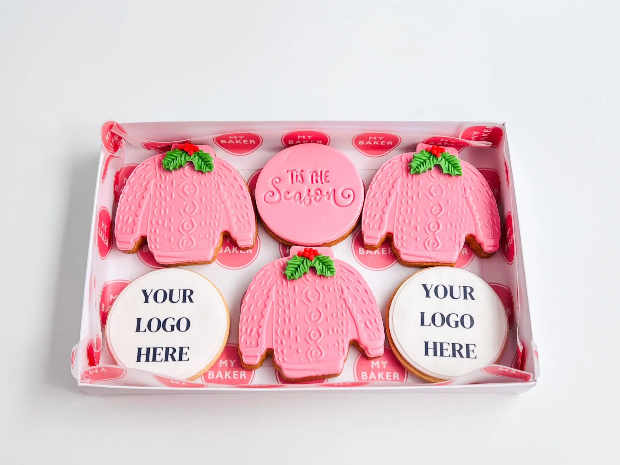 Christmas Jumper Cookies with Corporate Logo