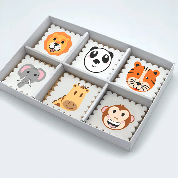 Jungle Friends Themed Cookies - gift box