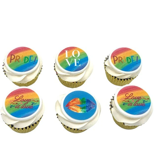 'Spread Love Not Hate' LGBTQ+ Pride Cupcakes - Image 2
